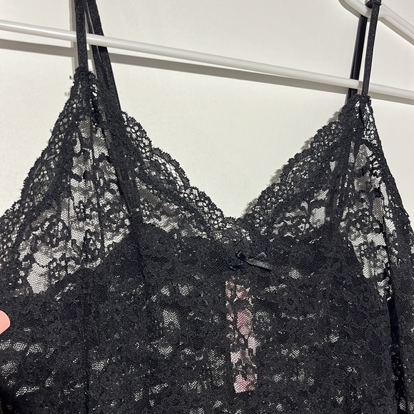 Victoria’s Secret Black Lace Mesh Floral Slip Dress Size M - Picture 7 of 7